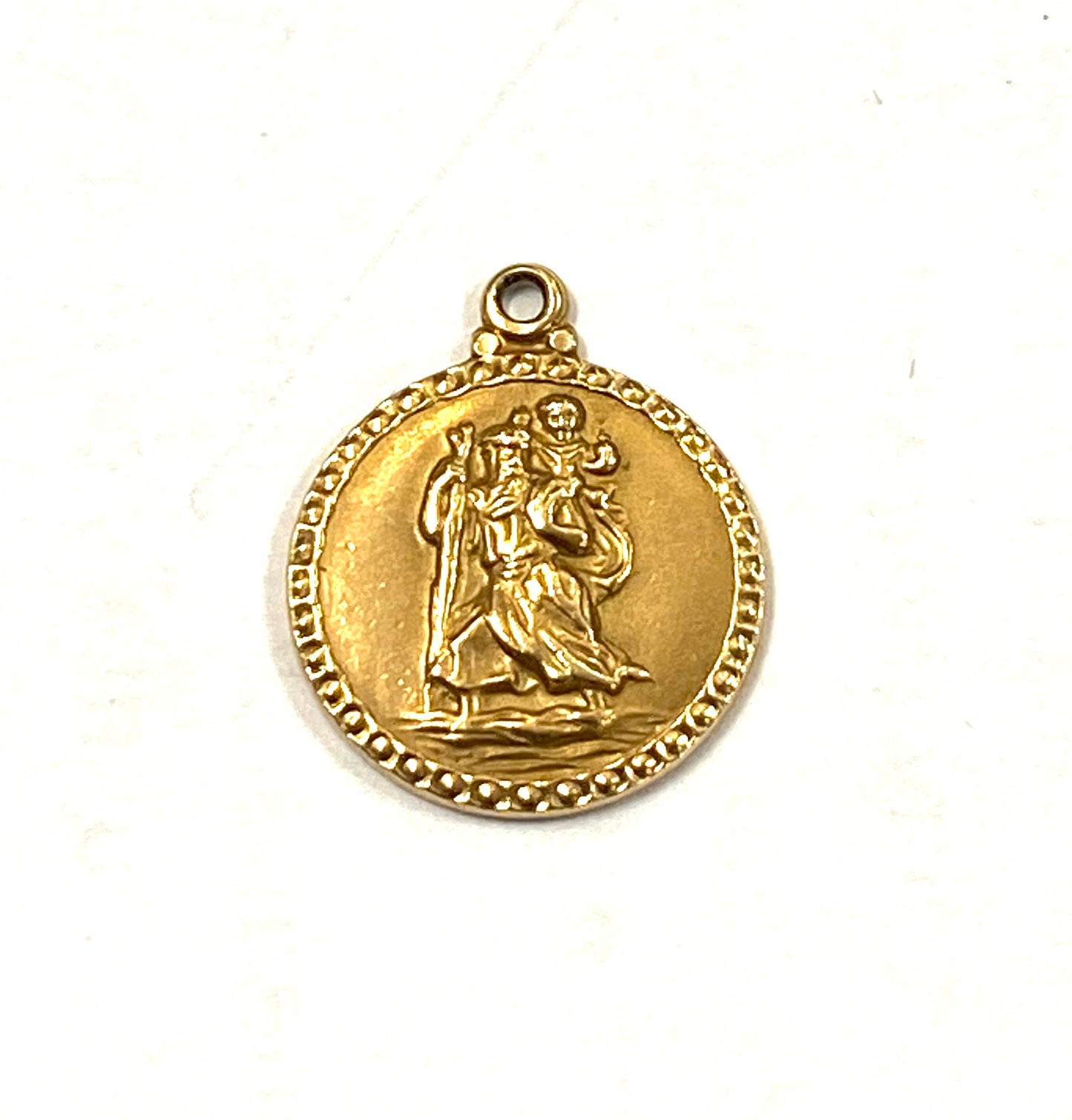 9ct 375 vintage gold St Christopher pendant charm circa 1964