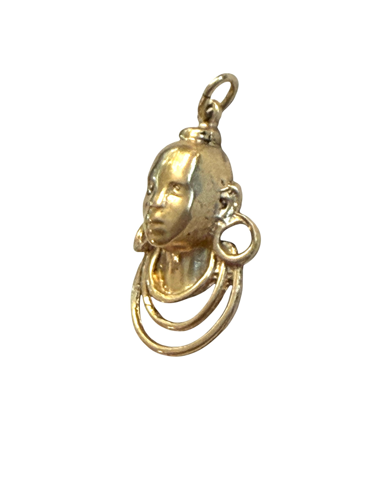 9ct vintage Maasai bust charm / pendant 2.8g