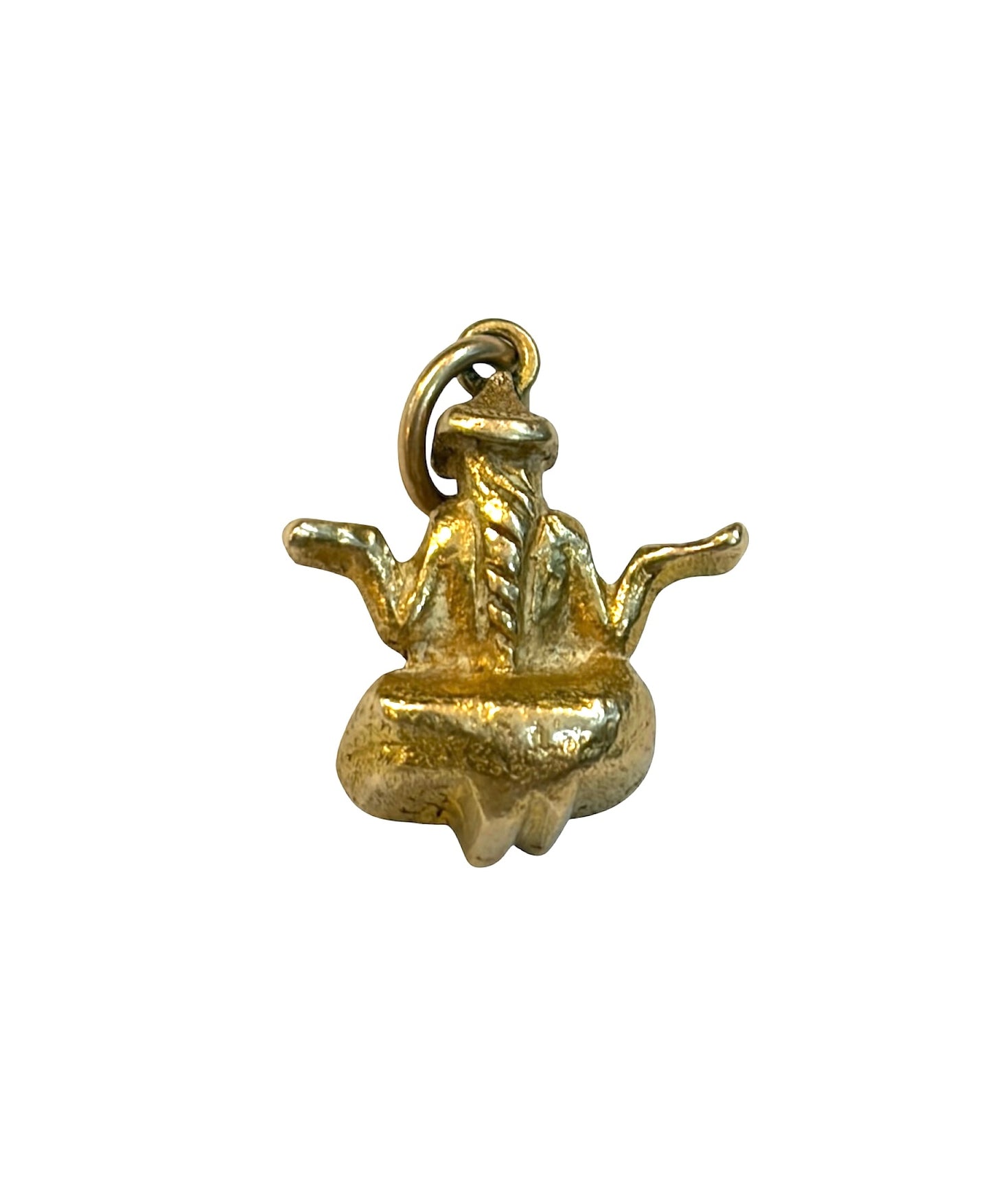 9ct vintage buddha charm in Mudra position, 2.4g 3D