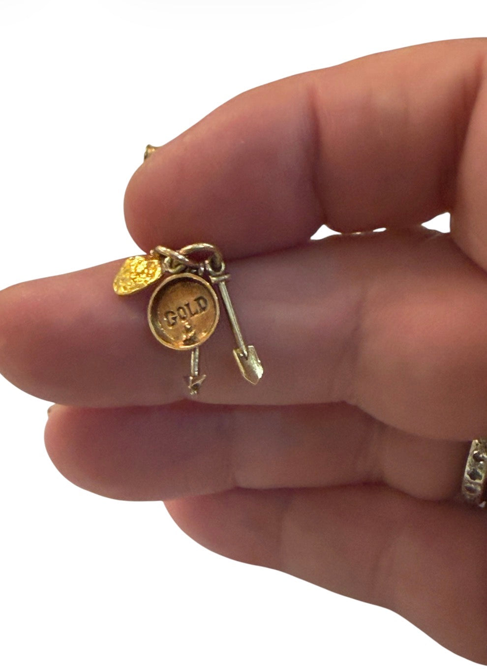 9ct vintage gold digger charm pendant 1.27g