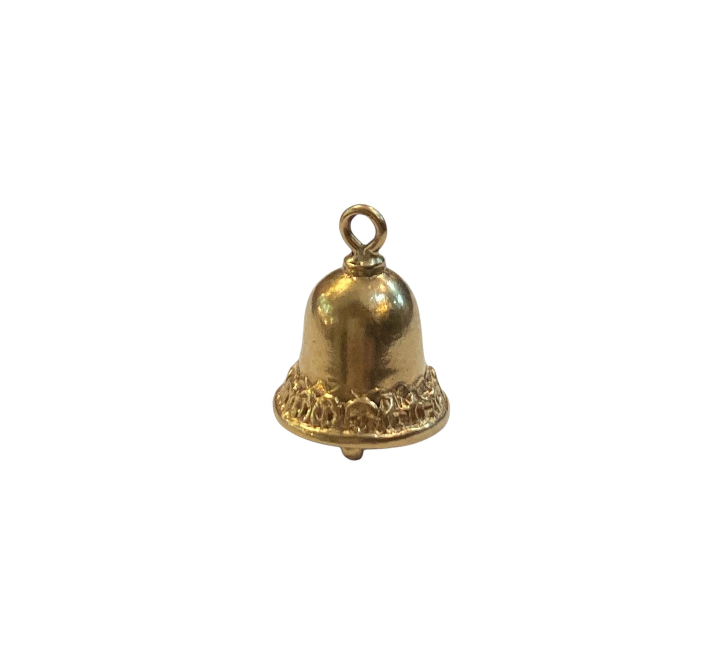9ct vintage bell charm, small bell, 2.5g maker FM circa 1964 London