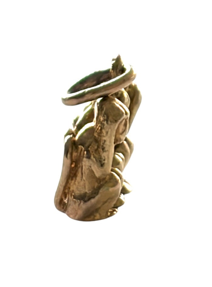 9ct vintage three monkey charm, 3.97g birmingham 1971
