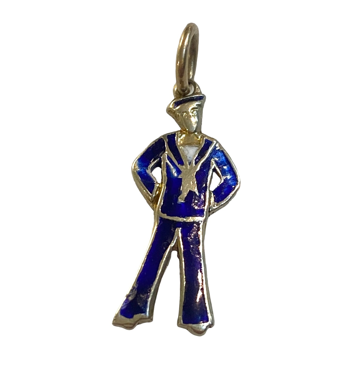 9ct rare vintage enamel sailor charm circa 1919