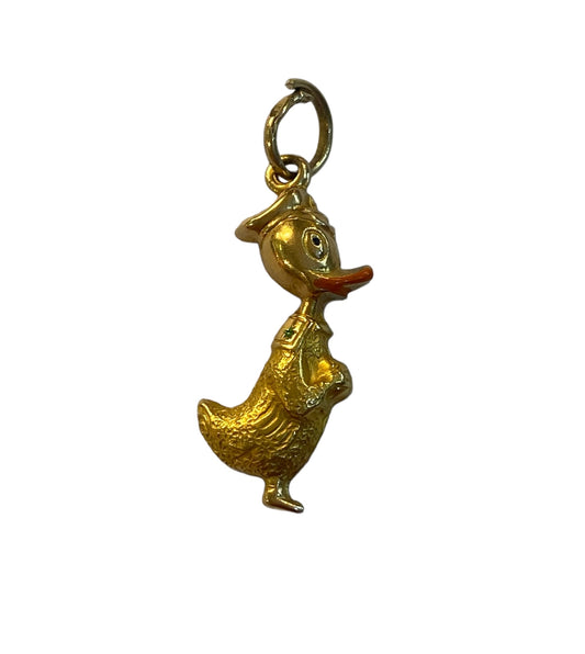 18ct 750 gold cartoon sailor duck charm /pendant 2.0g