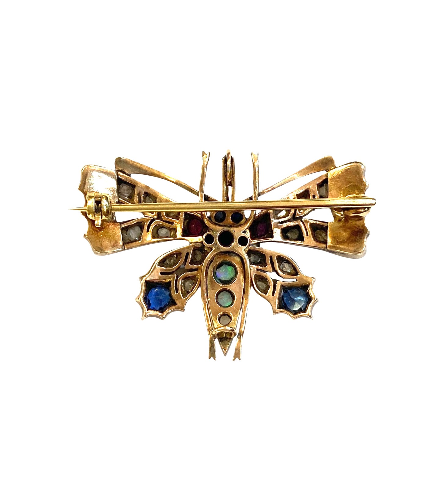 9ct vintage butterfly brooch with rose cut diamonds