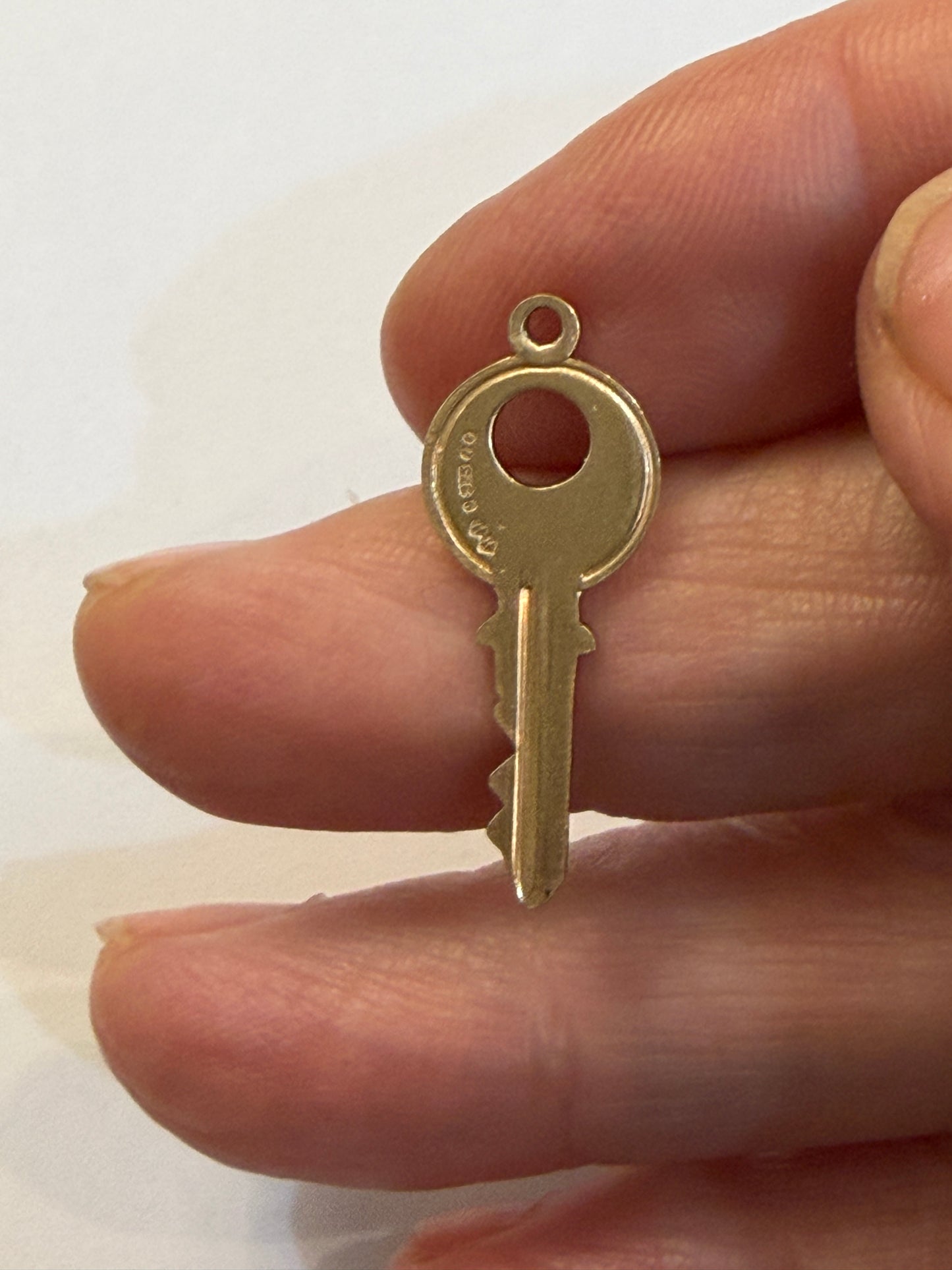 9ct vintage key charm, yale key circa 1966 London