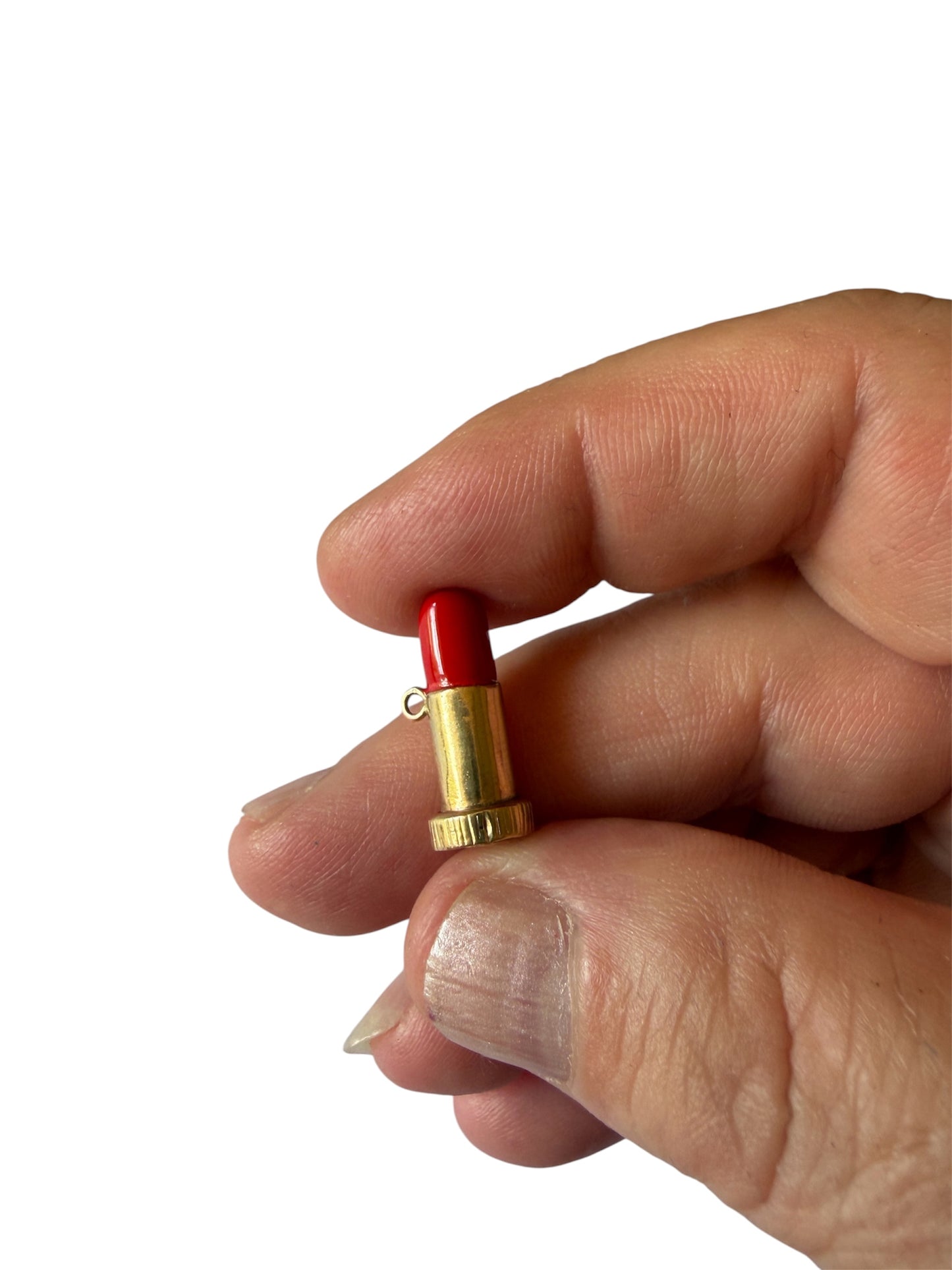 9ct preowned lipstick charm / pendant 2.89g