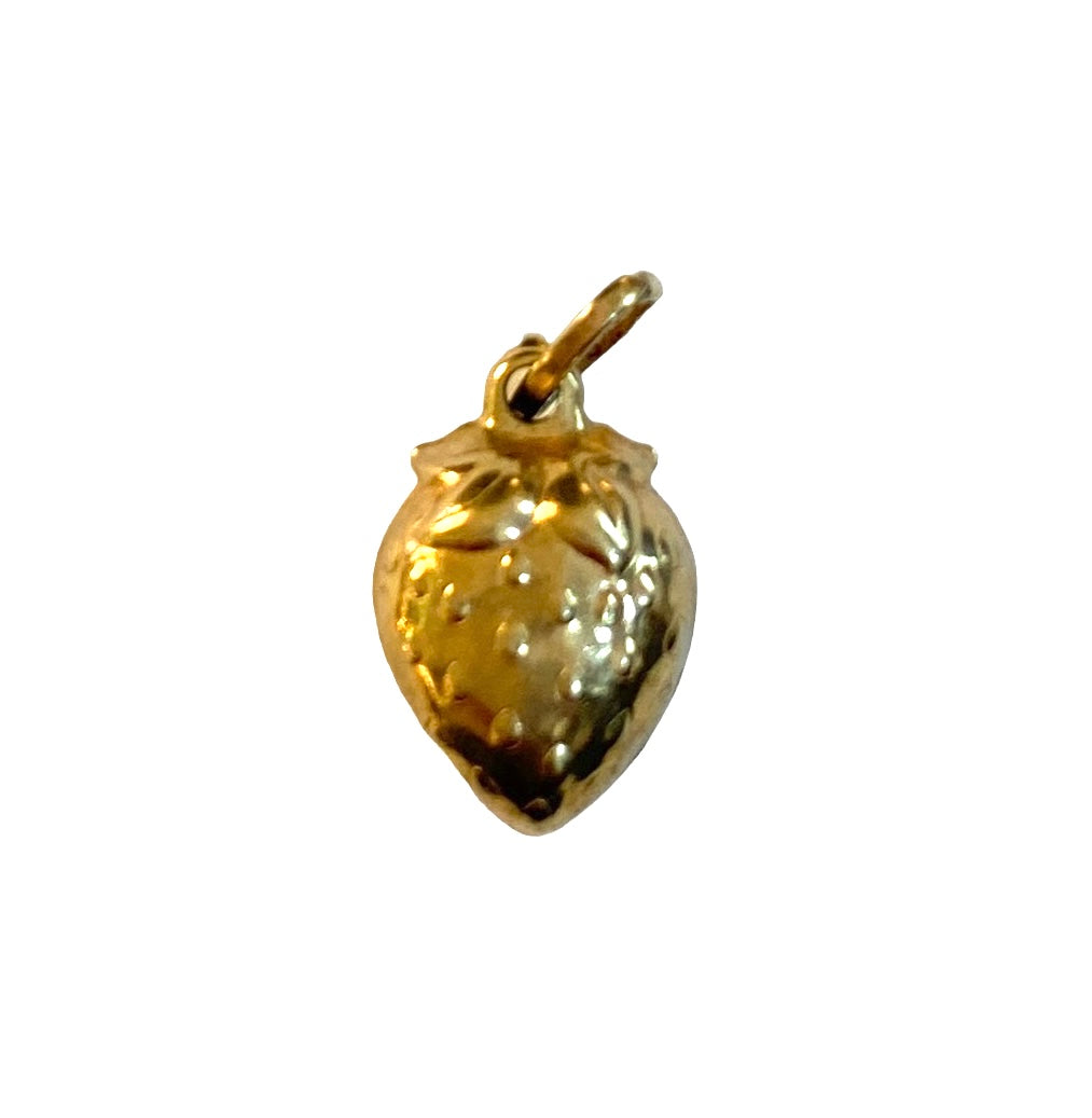 9ct vintage strawberry charm. hollow