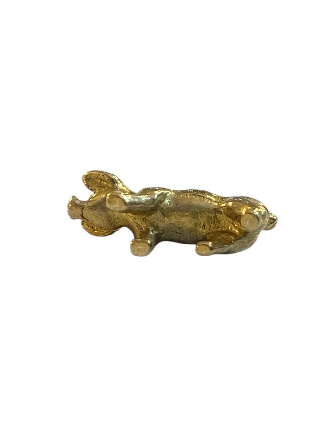 9ct vintage pig charm. solid 9ct gold circa 1966. 3.9g