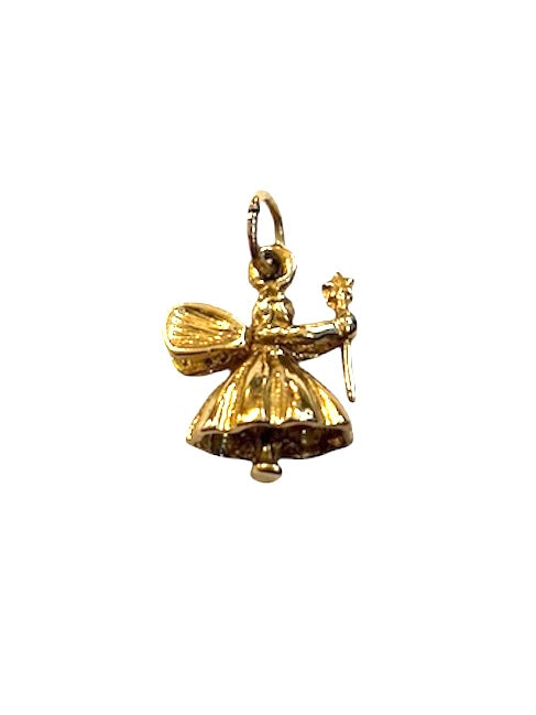 9ct vintage fairy godmother charm , 2.08g