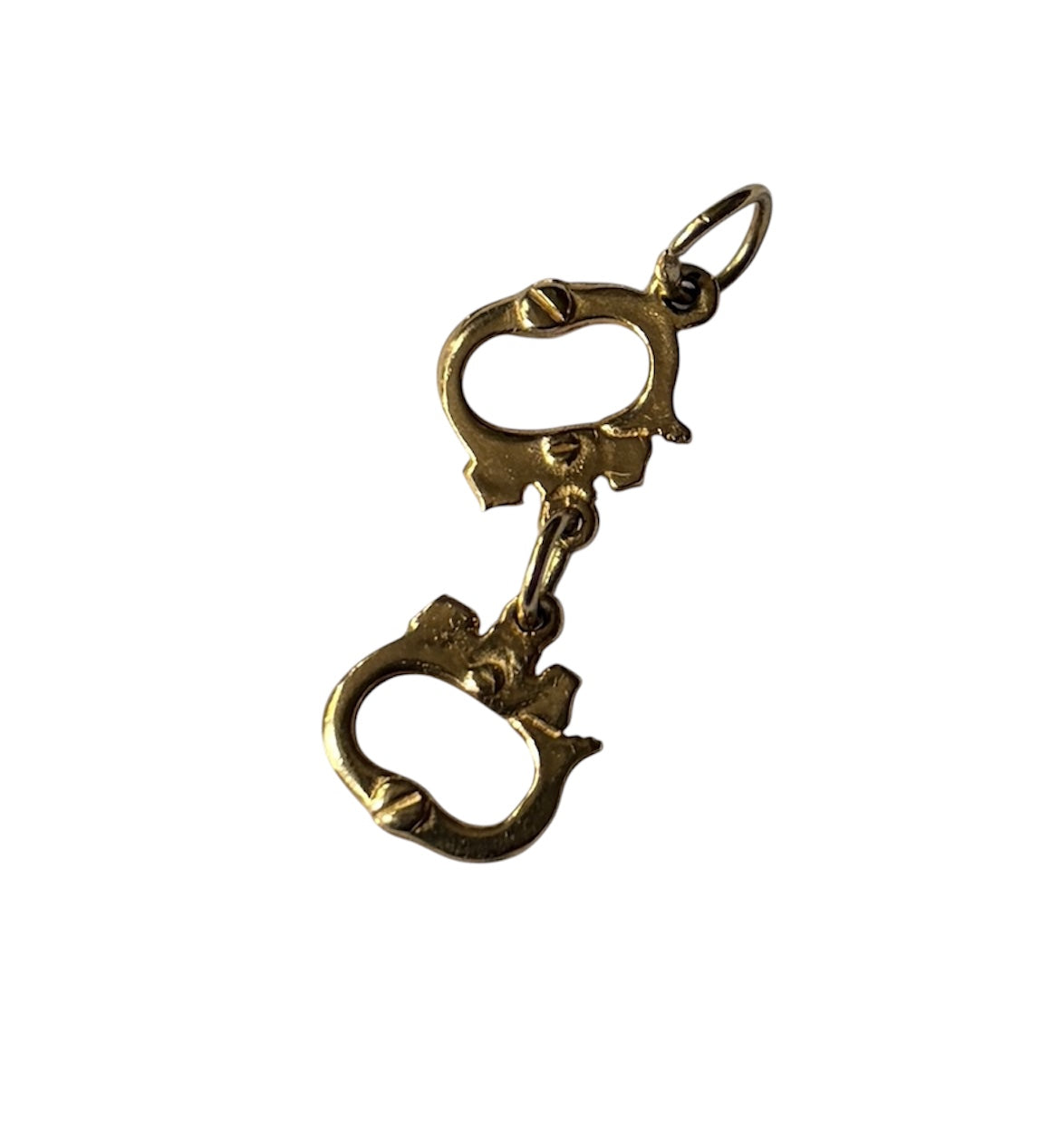 9ct vintage handcuff charm / pendant . 1.37g