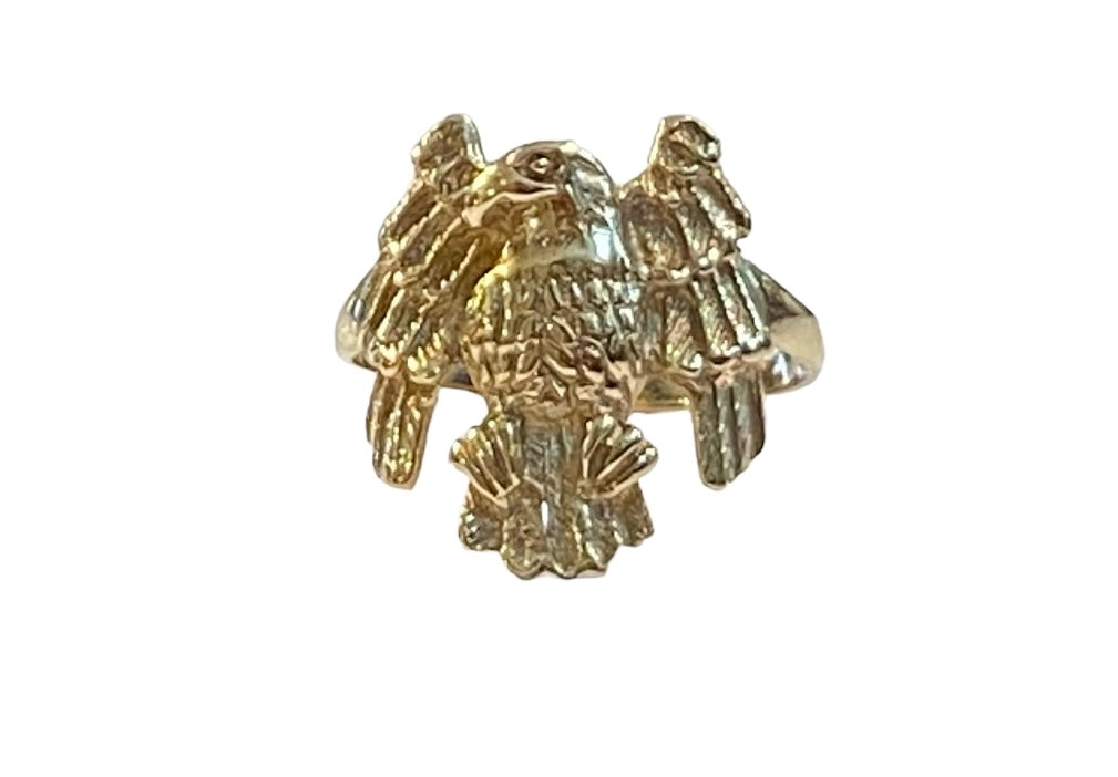 9ct pre owned / vintage large eagle ring size Z