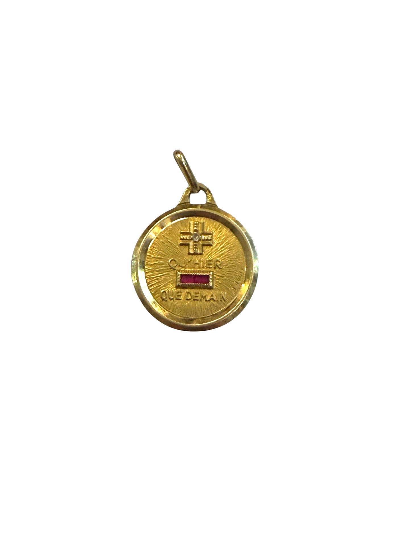 18ct Qu'Heir Que Demain pendant. love token pendant