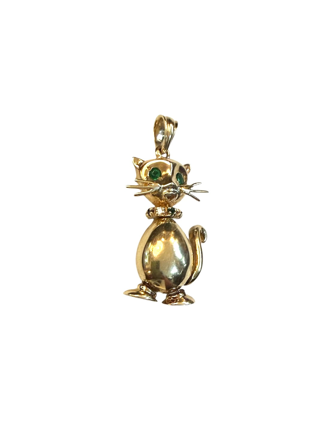 9ct vintage cat charm / pendant, articulated 7.11g