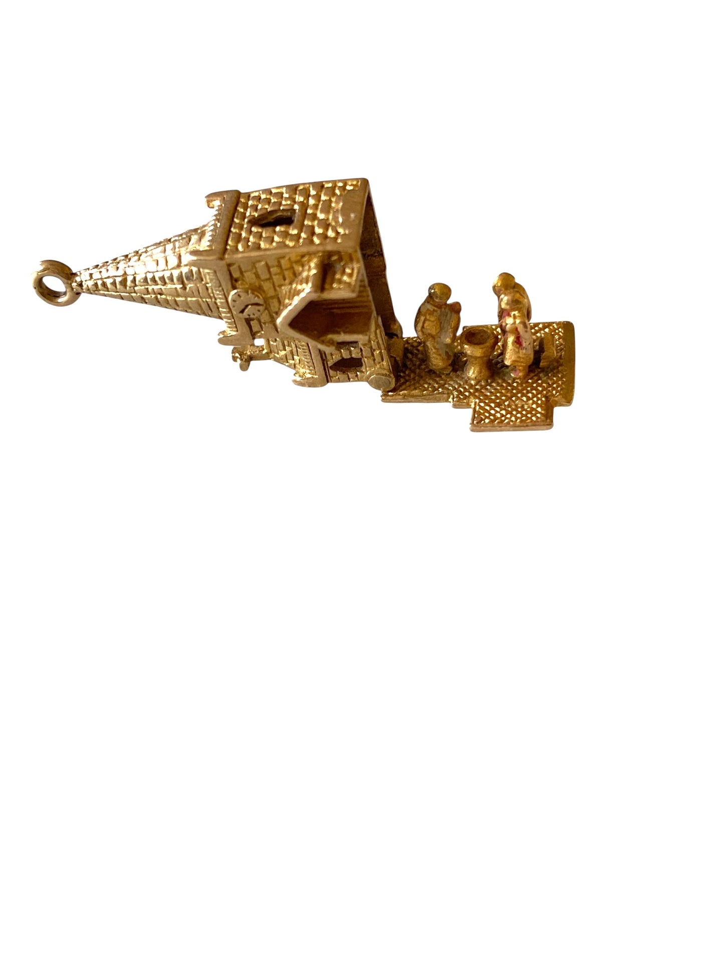 9ct vintage church charm with baptism inside