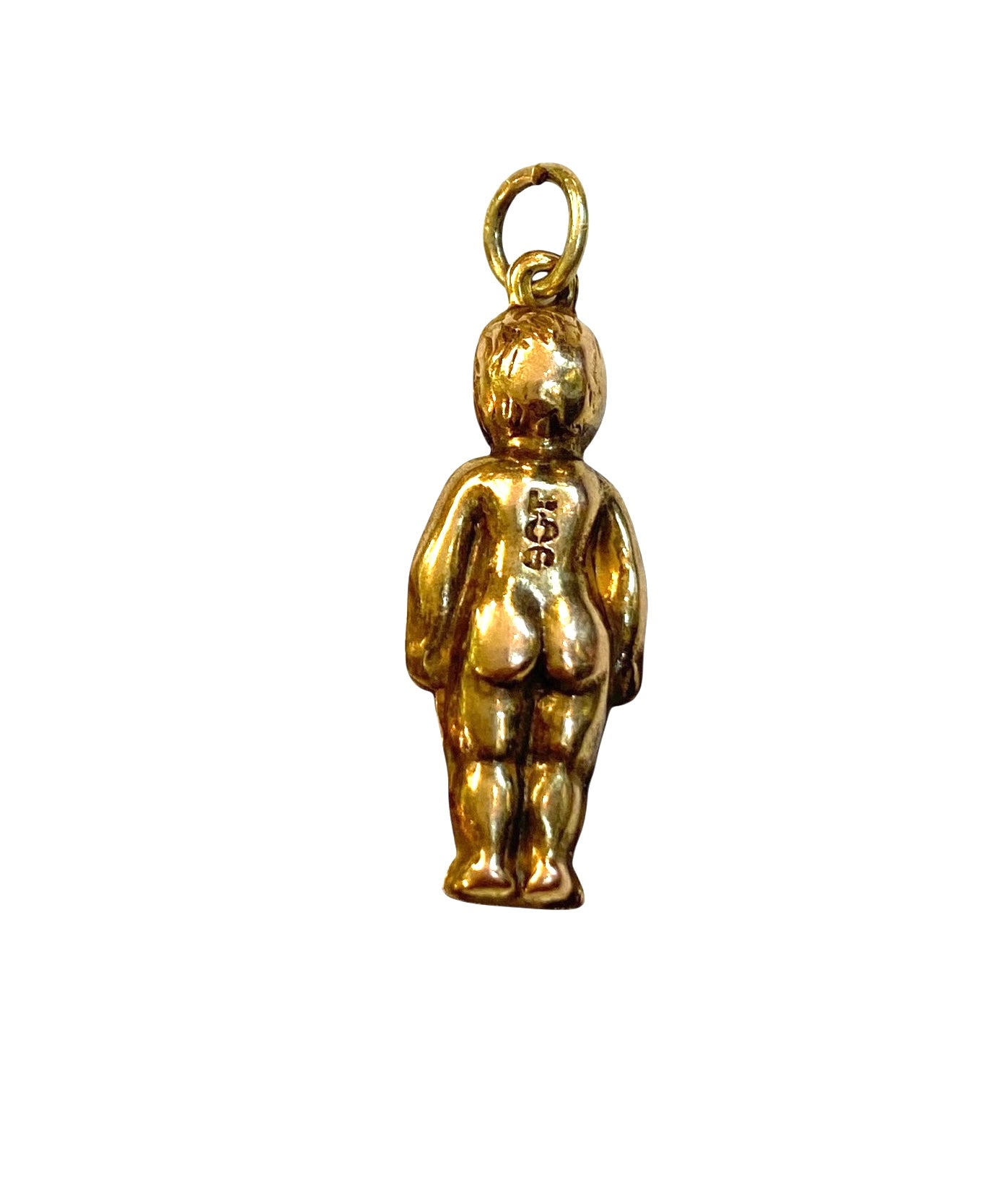 9ct antique charm , pudding doll or kewpie