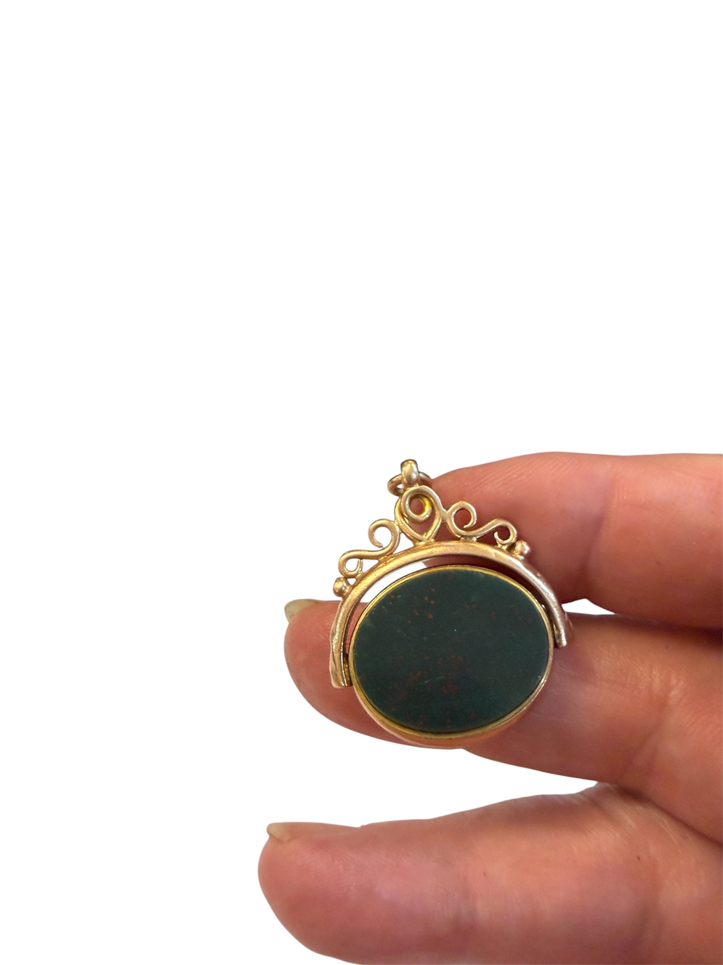 9ct vintage fob / locket pendant charm circa 1910. 8.5g