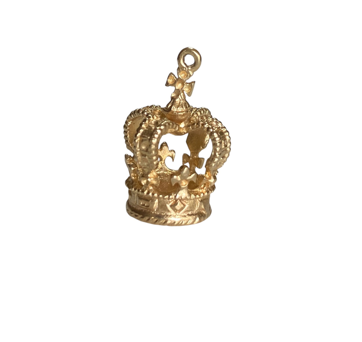 9CT 375 FABULOUS VINTAGE GOLD CROWN CHARM / PENDANT CIRCA 1978