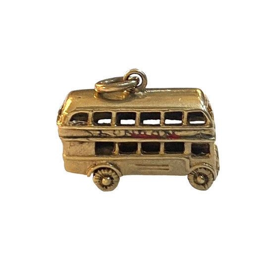 9ct vintage London bus charm circa 1987 3.9g yellow gold