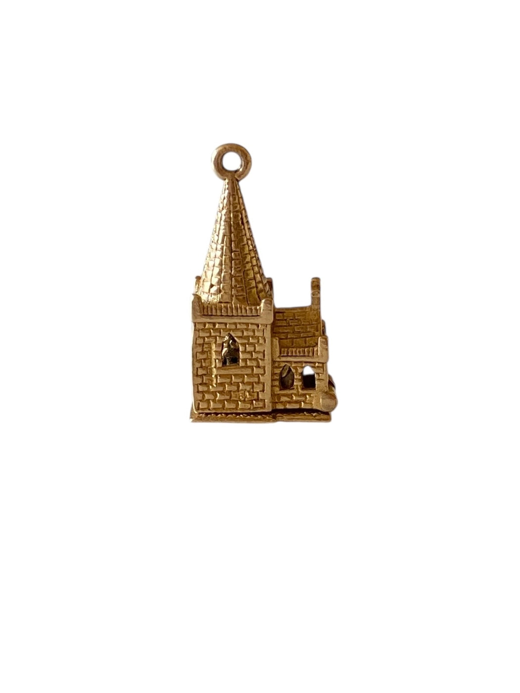9ct vintage church charm with baptism inside