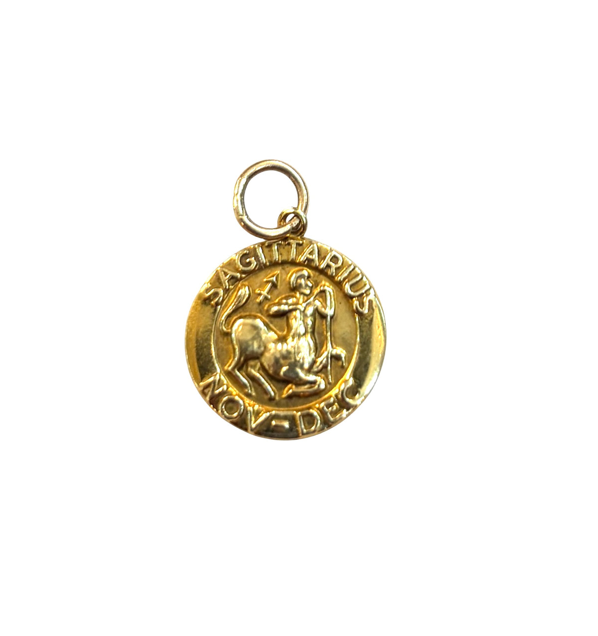 9CT VINTAGE SAGITTARIUS CHARM / PENDANT CIRCA 1978 1.75G