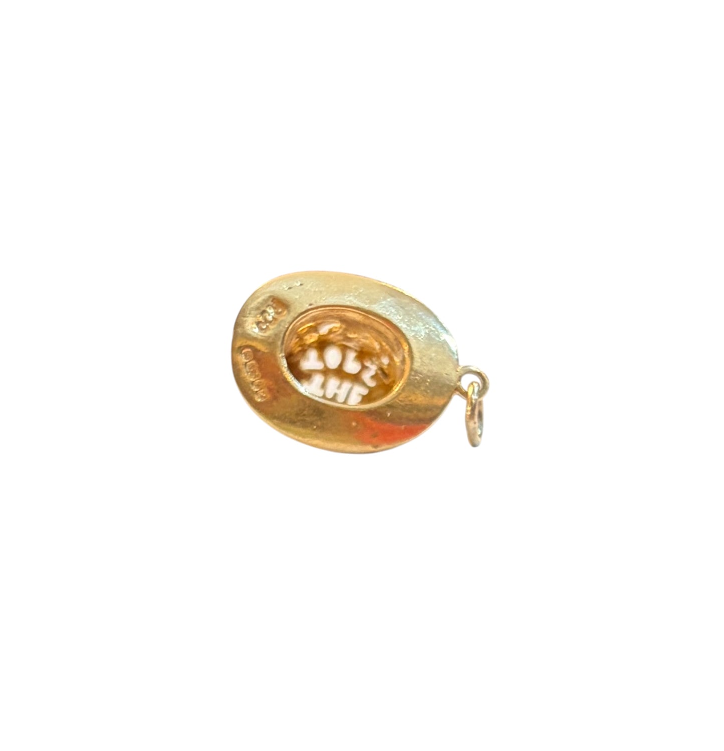 9ct vintage topo hat charm, 'you'r the tops' circa 1975 2.22g