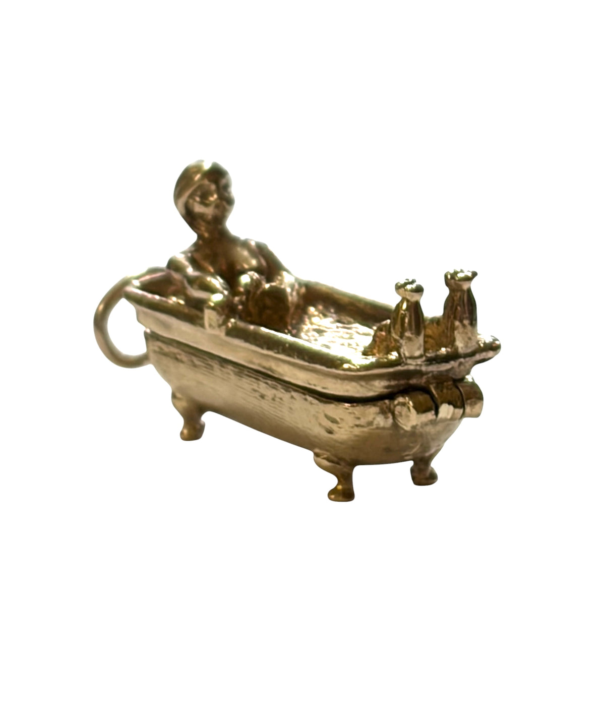 9ct vintage opening bath tub charm. Circa 1977 London