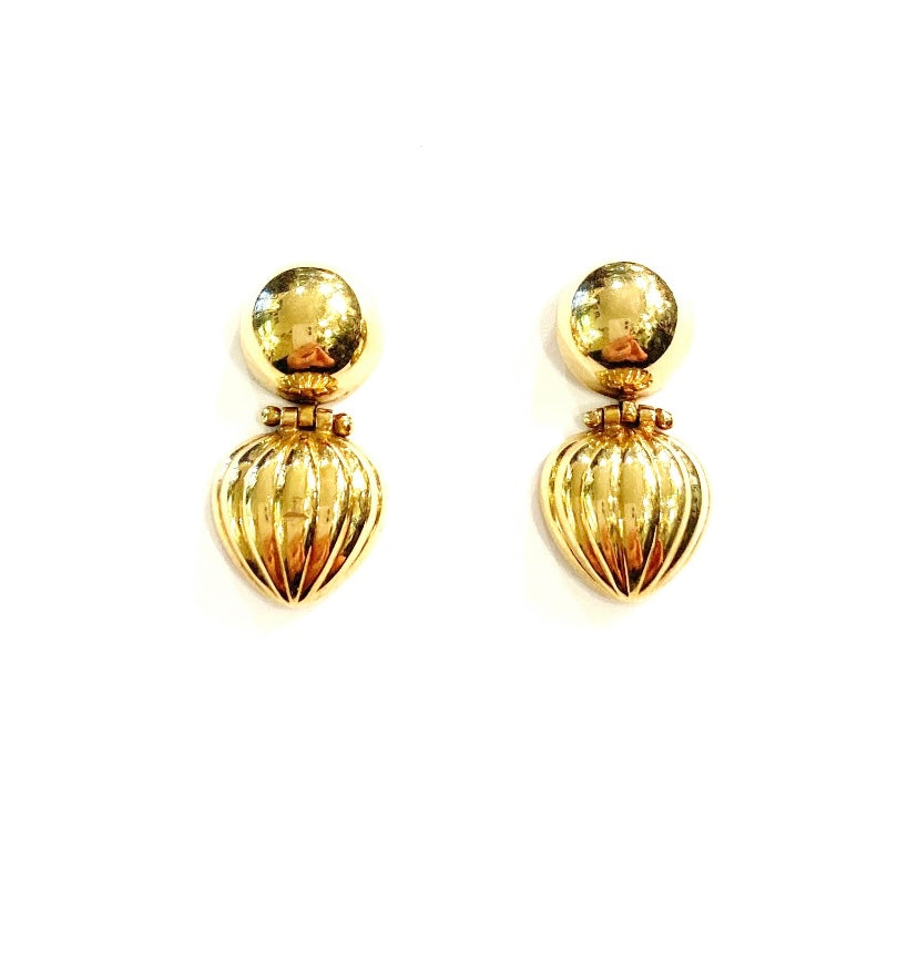9ct pre owned drop earrings yellow gold