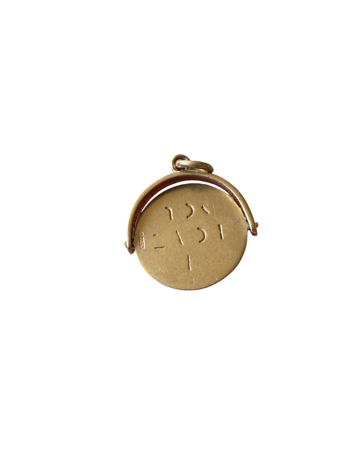 9ct vintage ' i love you spinner ' charm / pendant circa 1963 by WJP, 1.14g