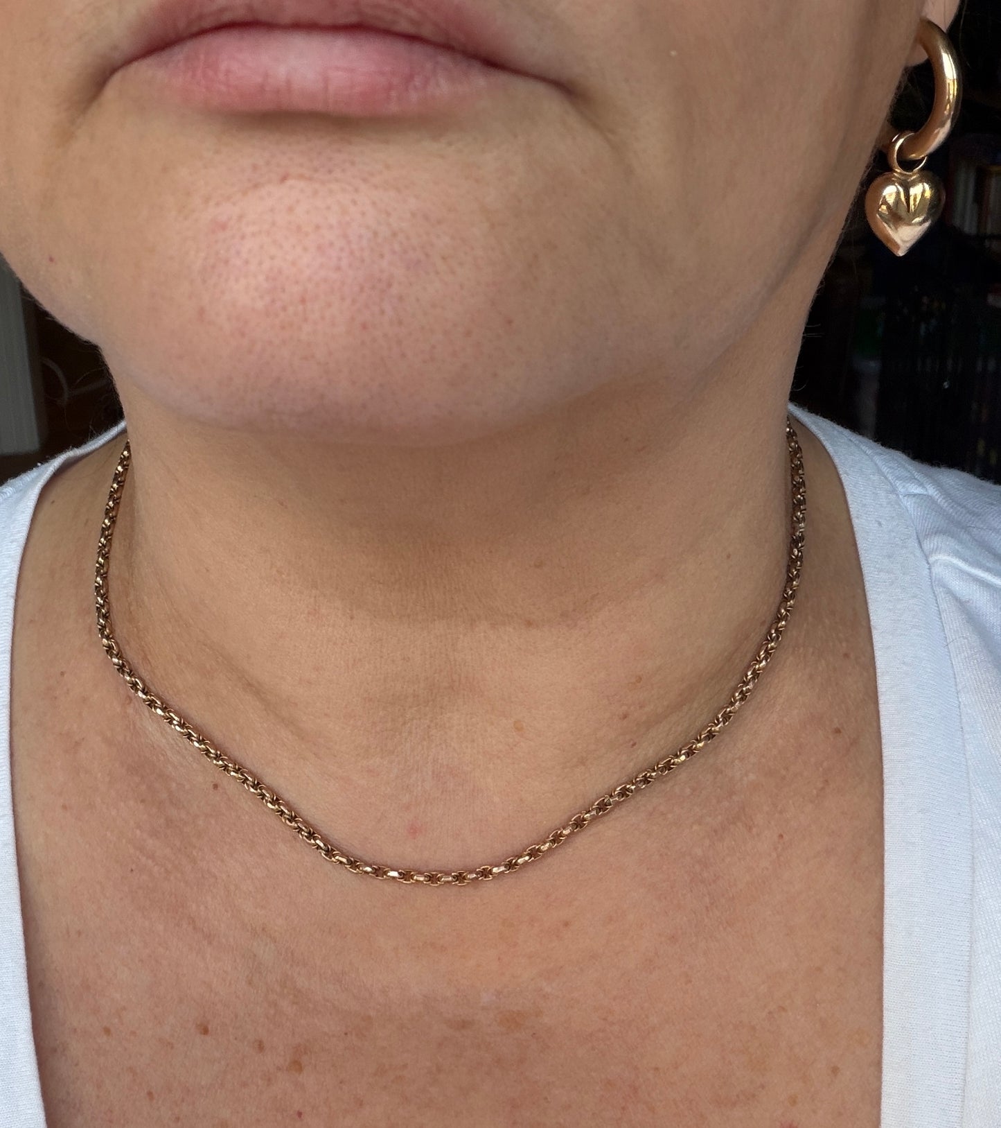 9ct antique rose gold fancy link chain 16 3/4 inch 7.5g