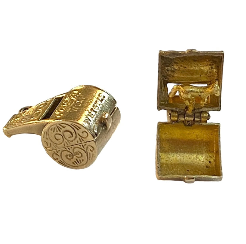 9ct vintage 'wolf whistle ' charm opening circa 1989