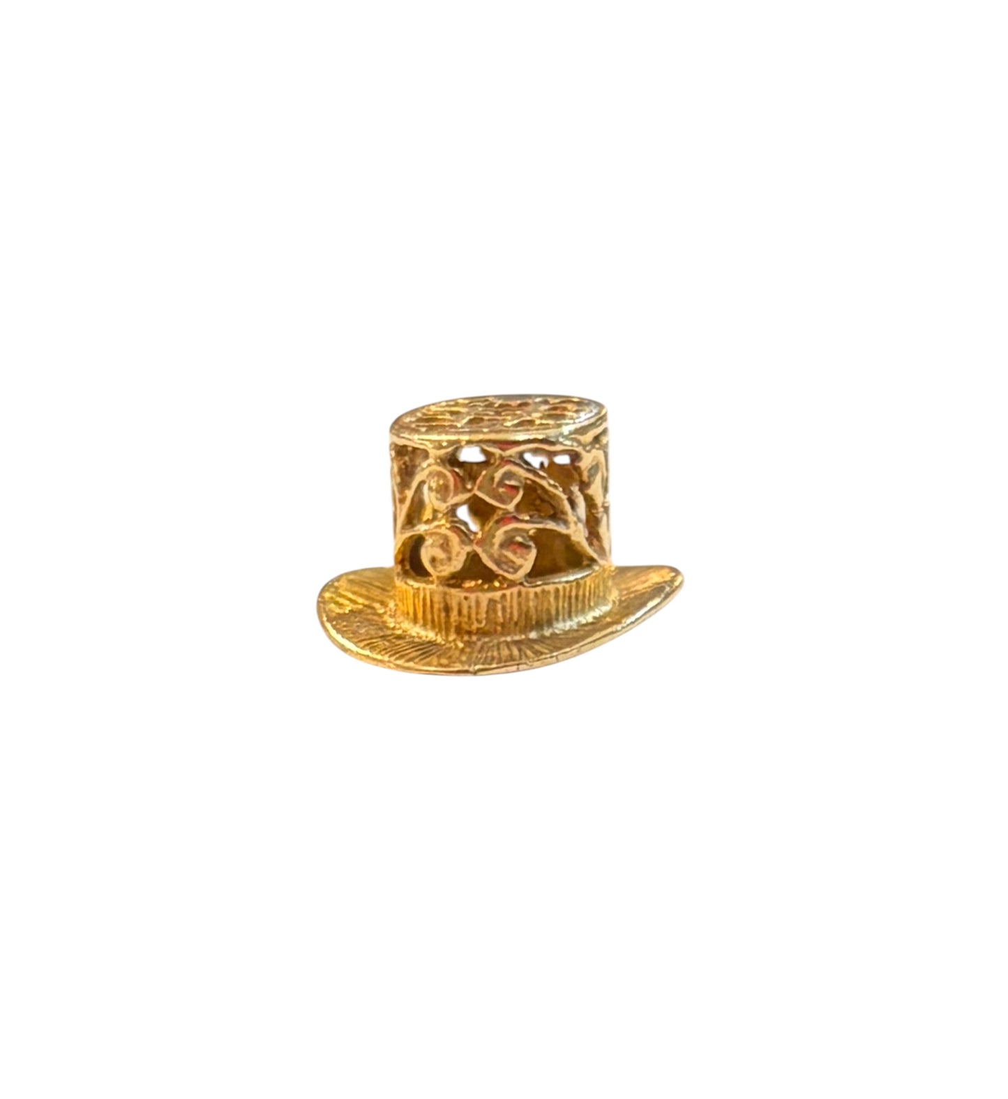 9ct vintage topo hat charm, 'you'r the tops' circa 1975 2.22g