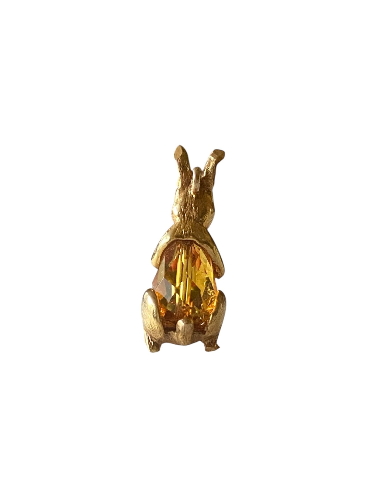 9ct vintage rabbit charm with carrot , signed 'Nuvo' circa 1973