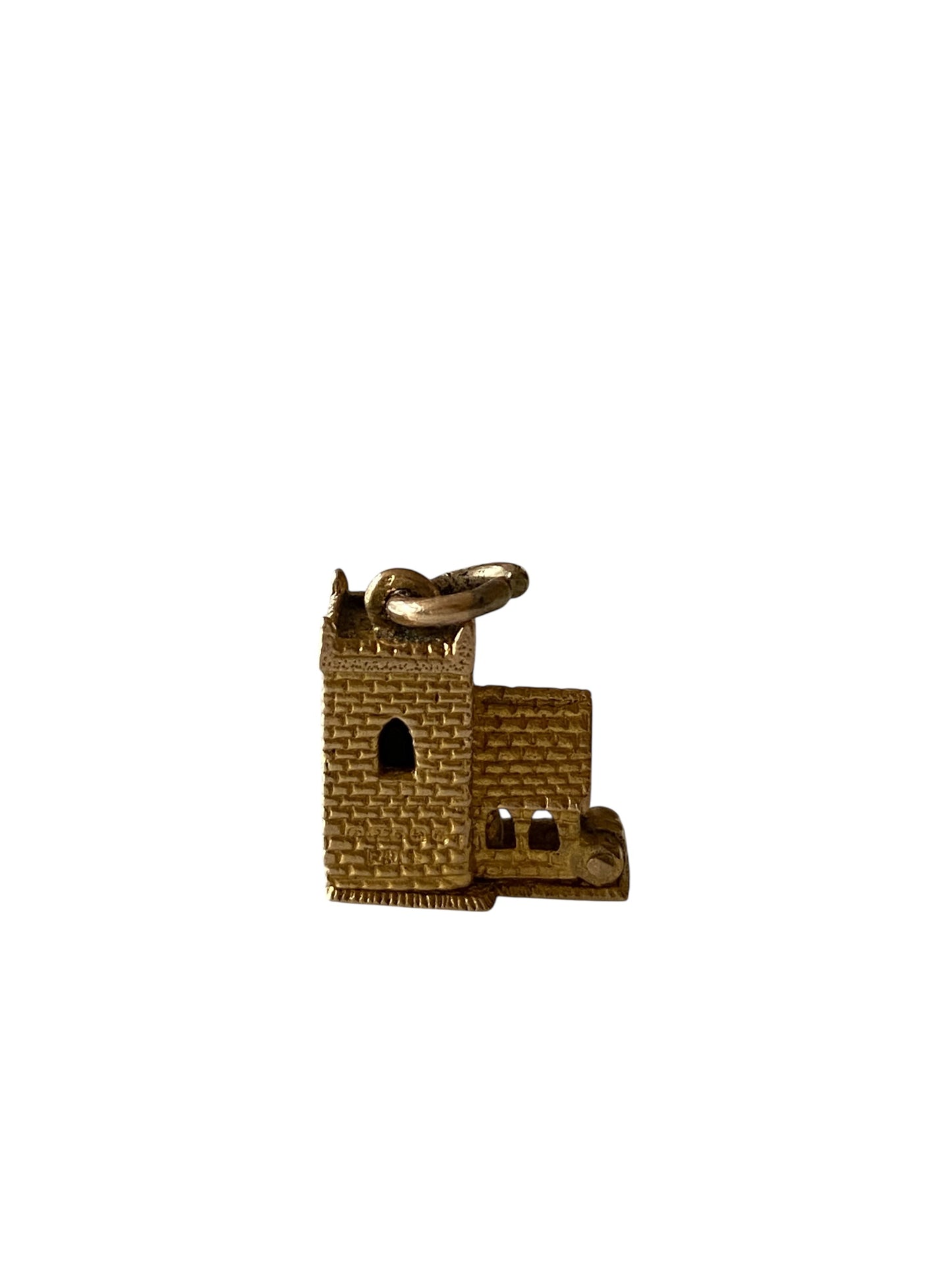 9ct vintage curch charm with wedding inside