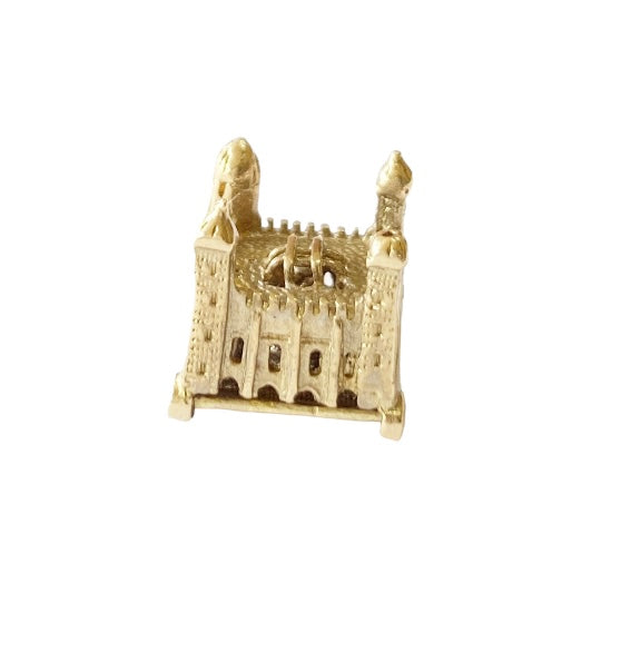 9ct vintage Tower of London charm opening to reveal a crown inside circa 1966