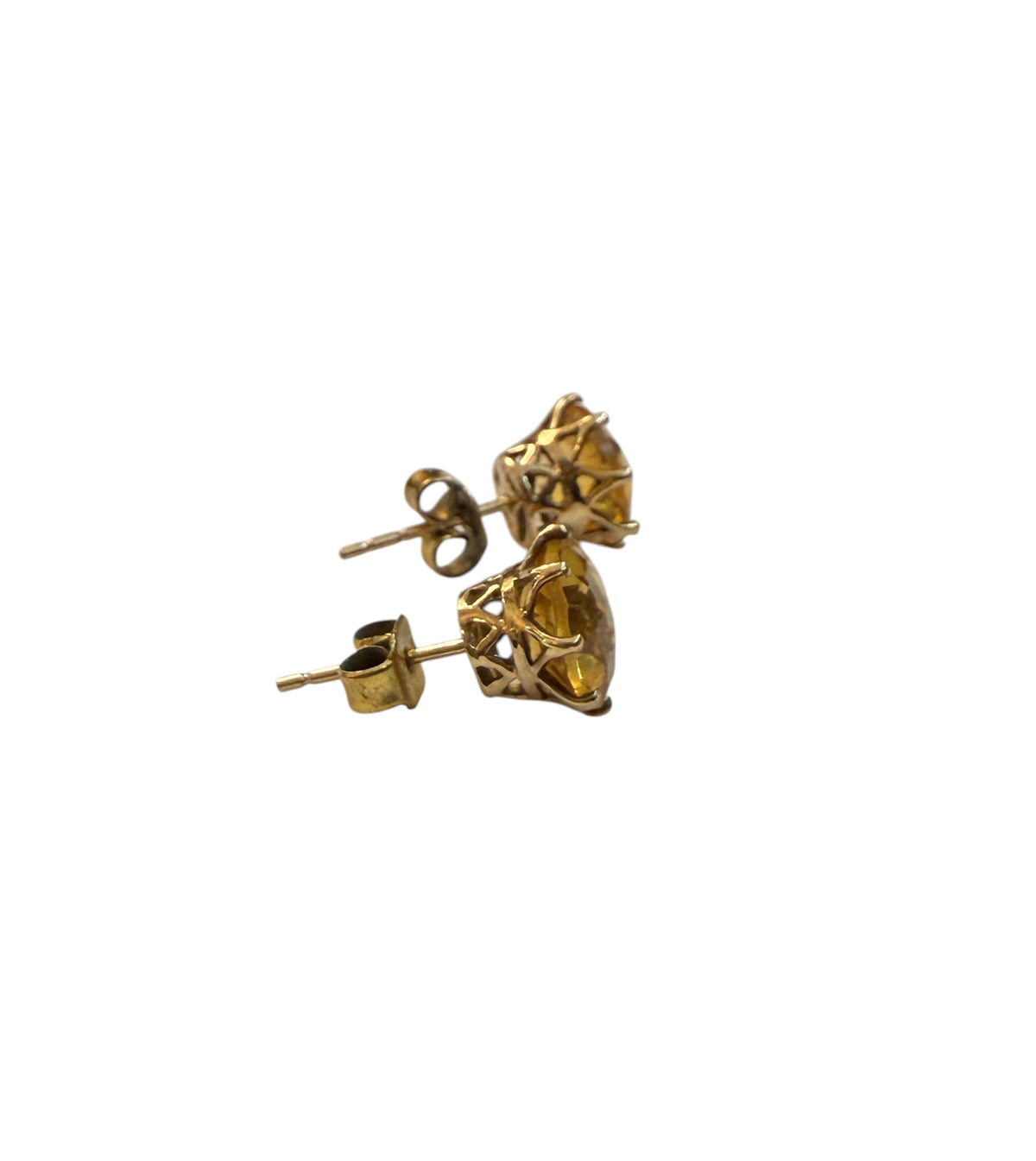 9ct vintage citrine stud earring, 2.0ct each (4.0ct in total )