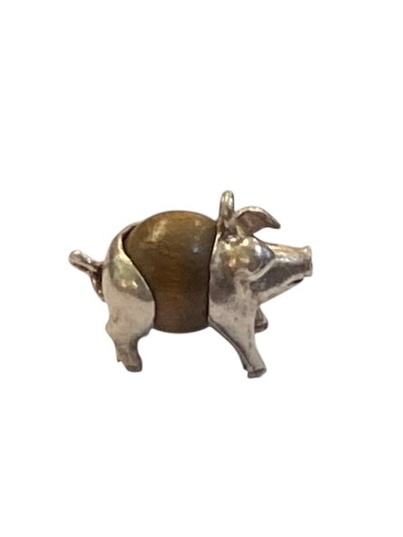vintage silver 925 pig charm, touch wood by Nuvo