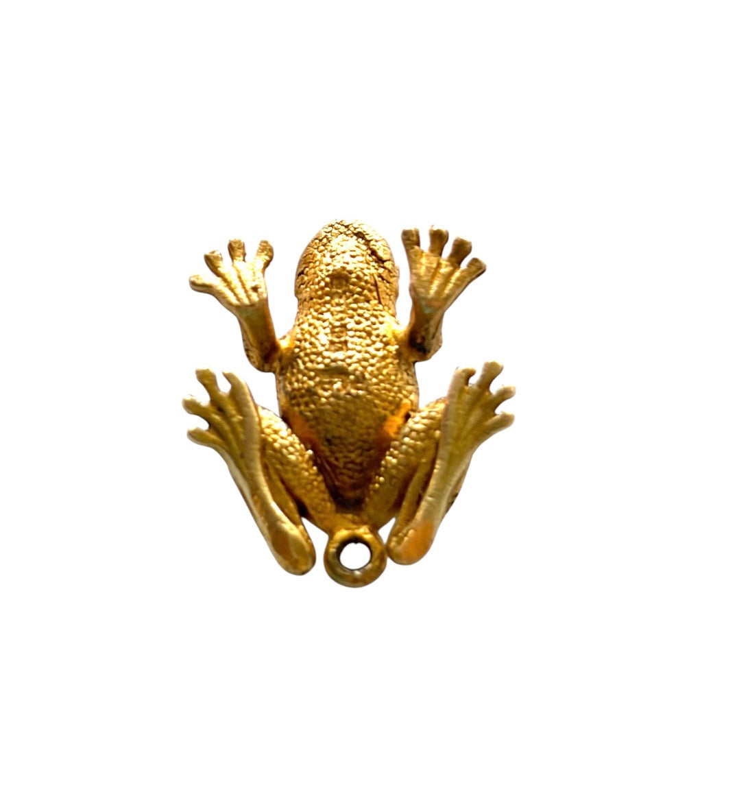 9ct vintage frog charm, citca 1960, solid gold 4.01g