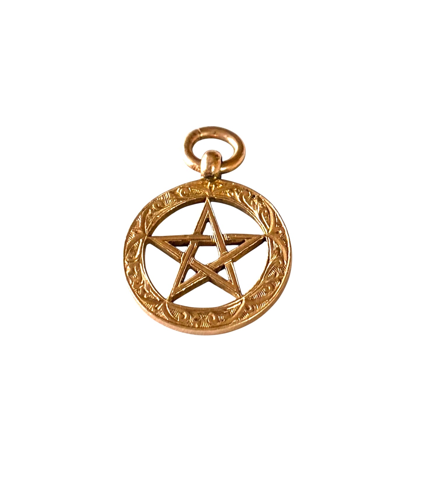 9ct vintage pentagram charm / pendant circa 1940s