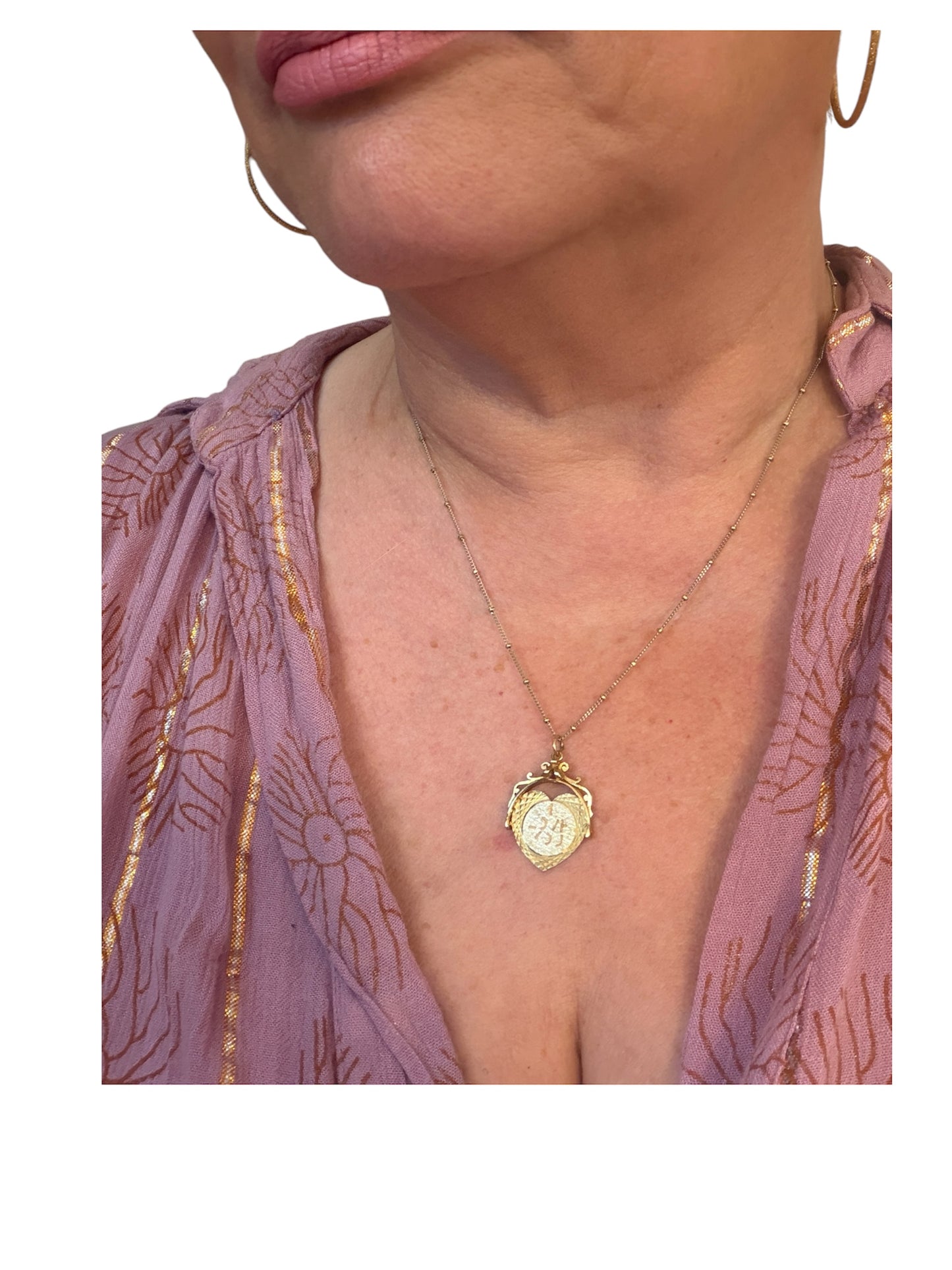 9ct vintage large 'I love you spinner' charm -pendant circa 1978 maker FM 2.7g