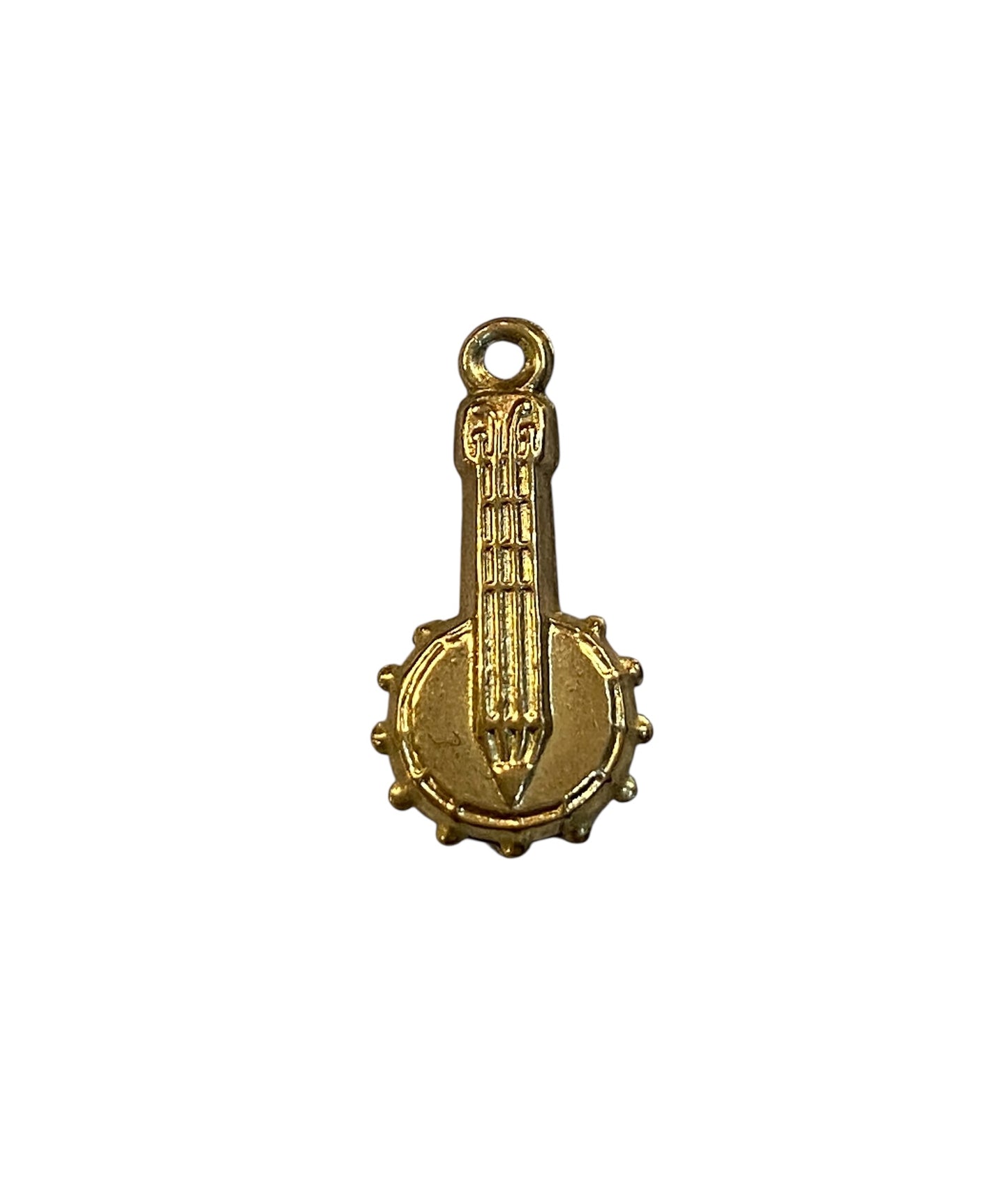 9ct vintage banjo charm, small 0.5g circa 1978