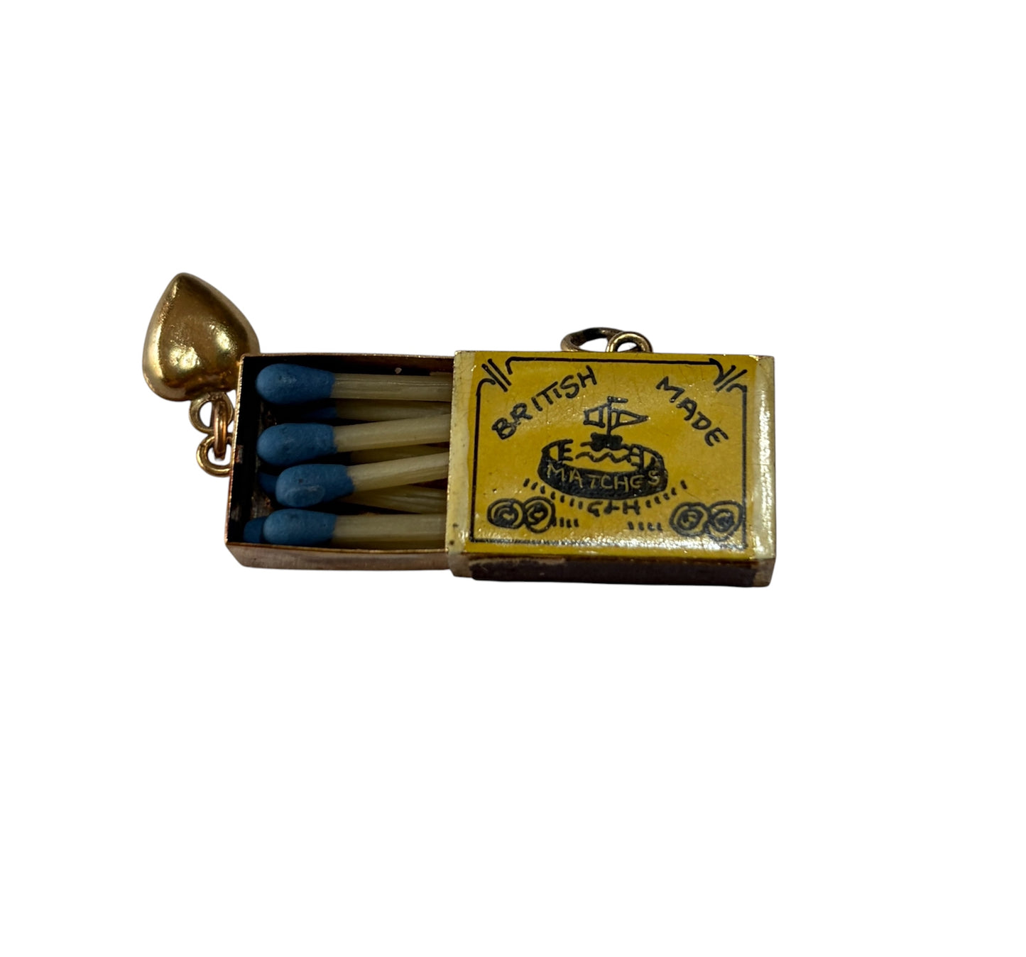 9ct vintage opening match box charm / pendant circa 1968 maker G&H unisex