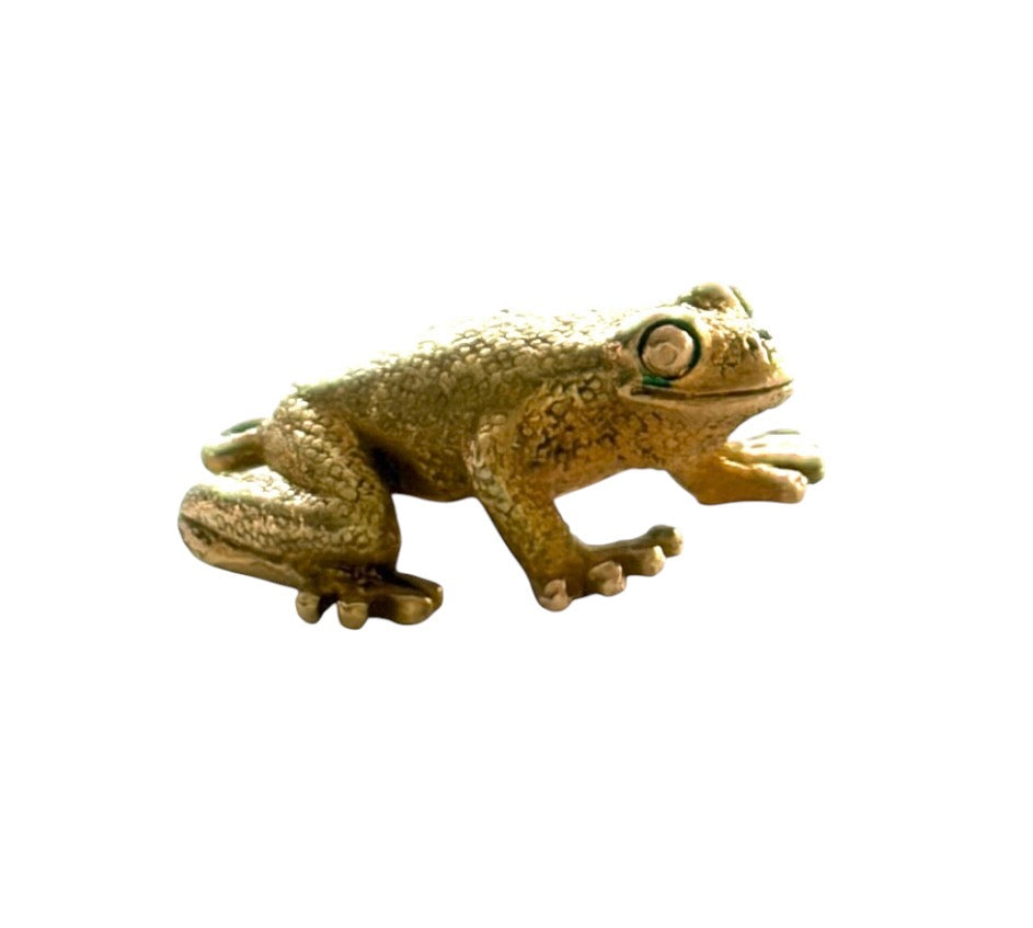 9ct vintage frog charm, citca 1960, solid gold 4.01g