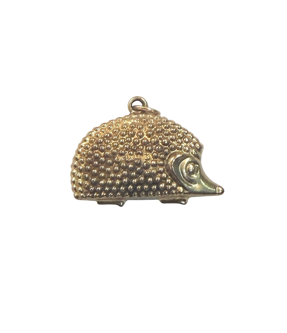 9ct vintage hedgehog charm circa 1972 London maker FM 1.7g