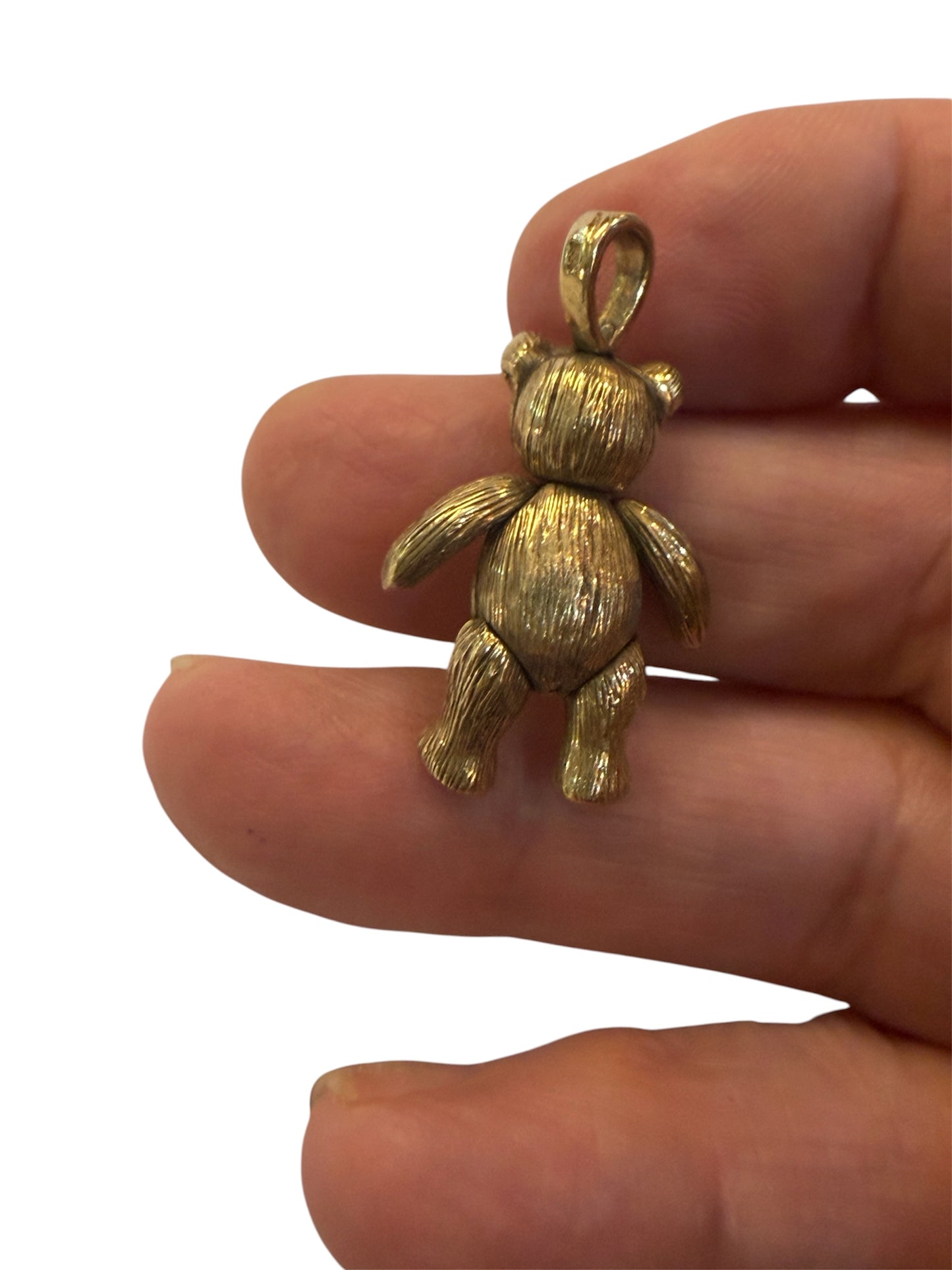 9ct Vintage Teddy bear charm, articulated 8.29