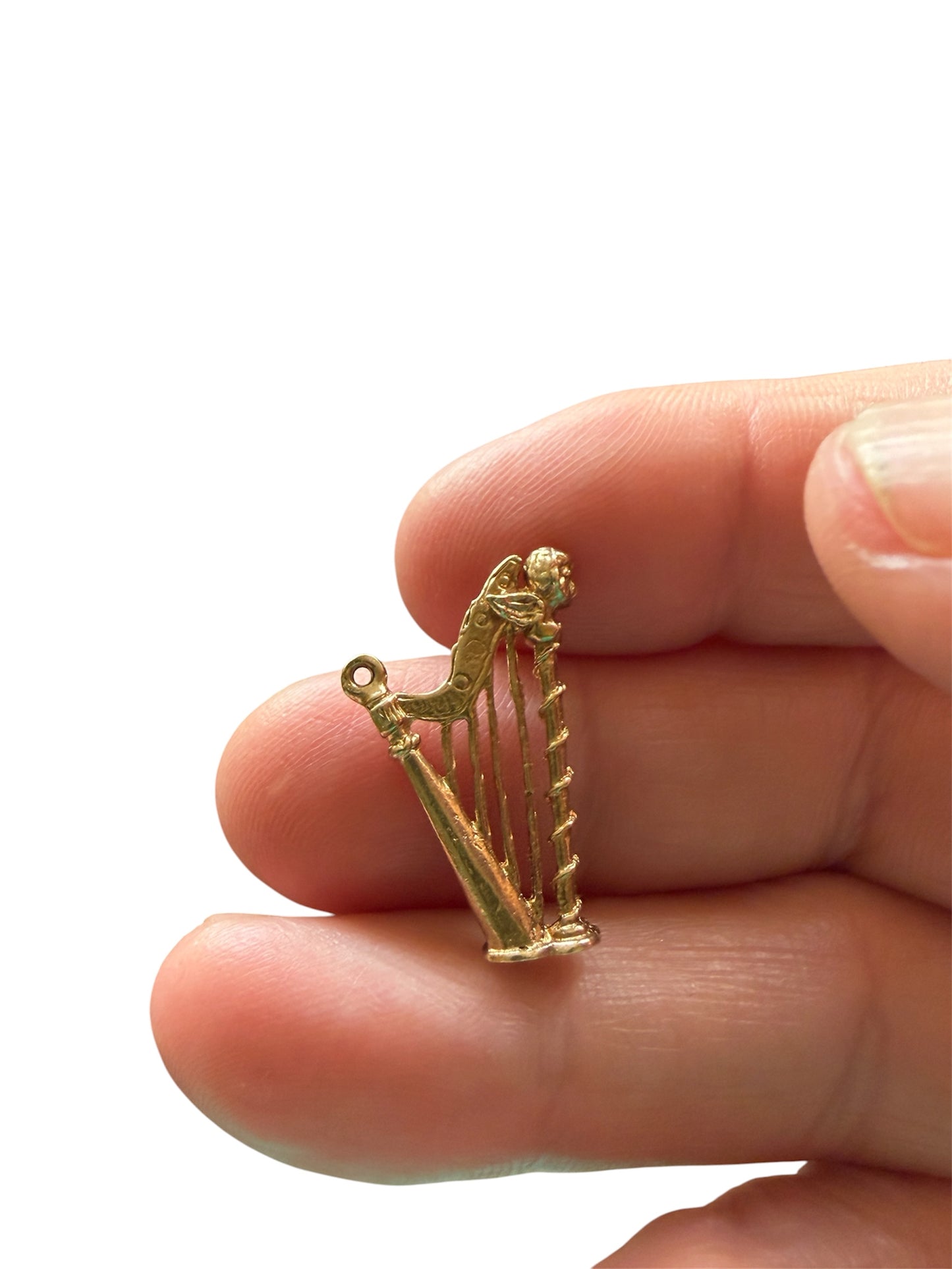 9ct vintage harp charm / pendant circa 1973 2.03g