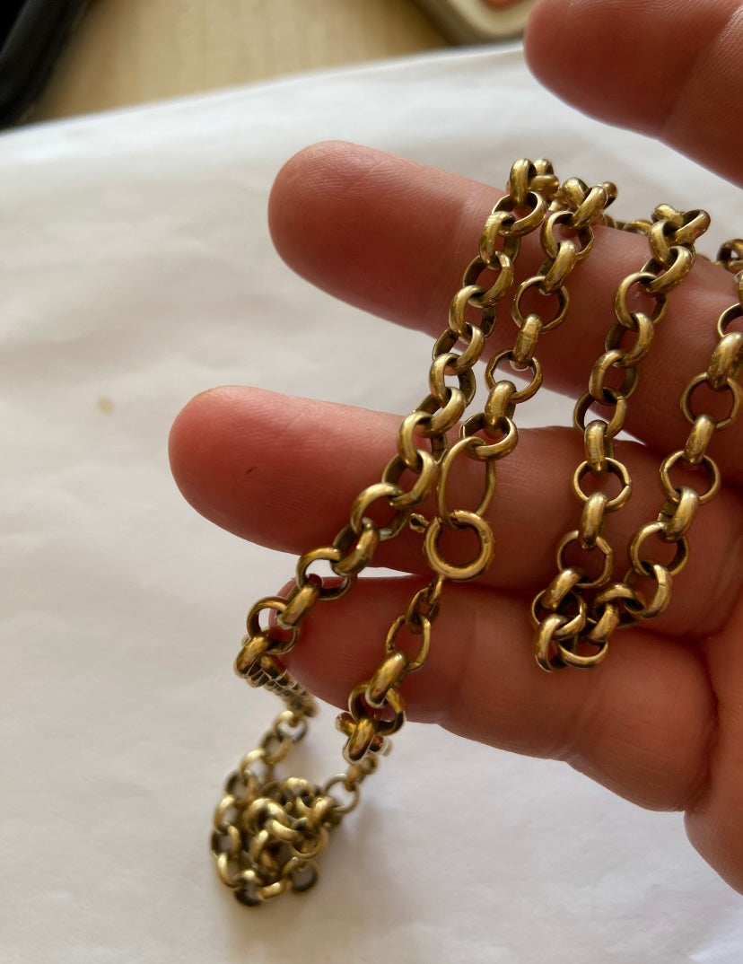 9ct vintage gold belcher heavy and chunky  chain 21  32.3g