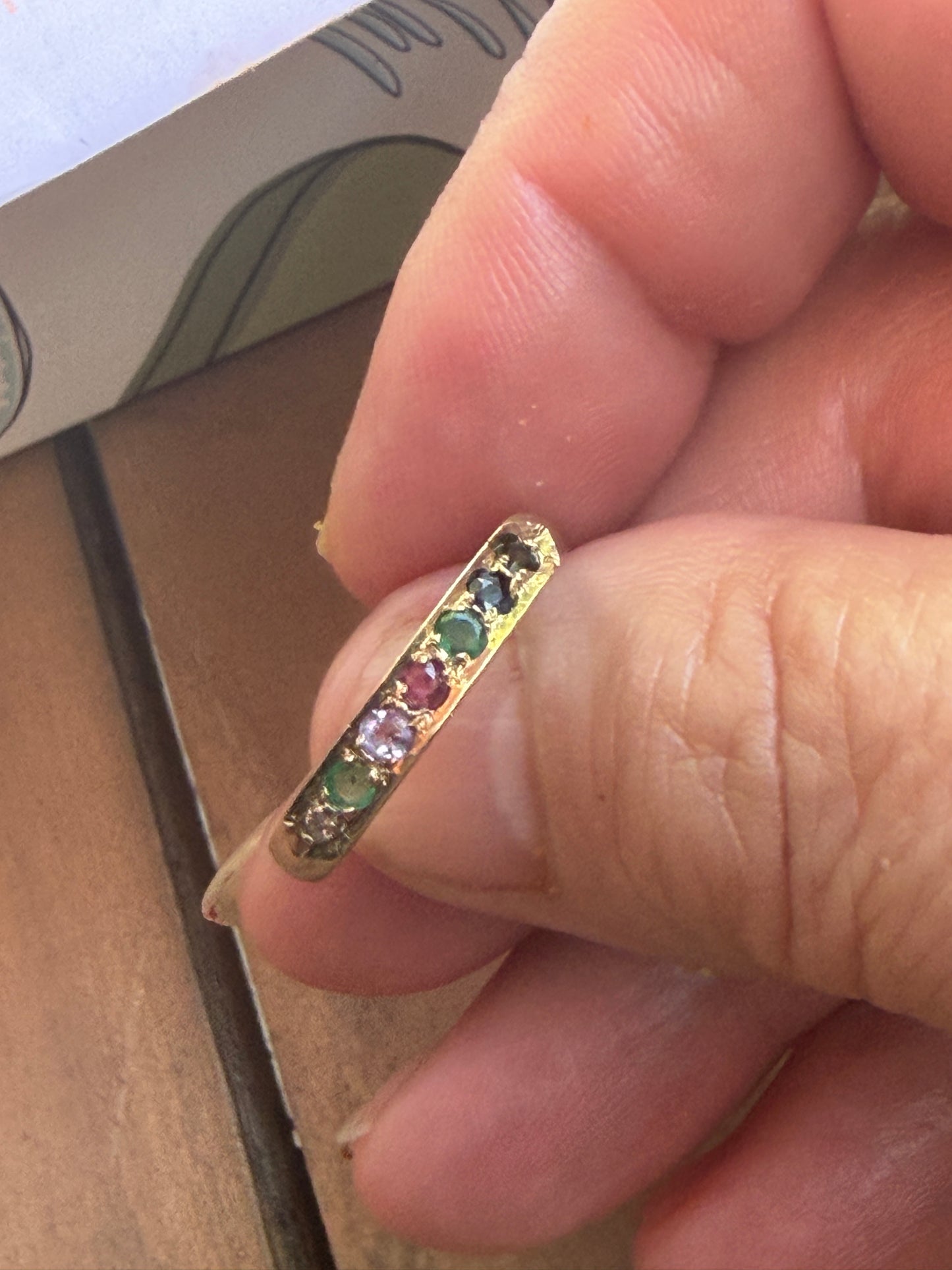 9ct vintage DEAREST ring size  0 1/2  circa 1992 London maker CG