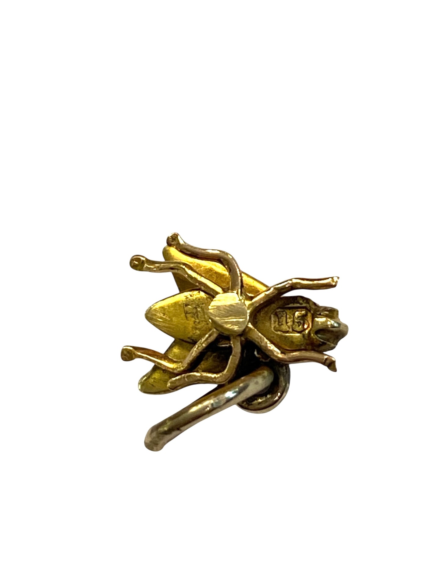 15ct antique fly with seed pearls charm / pendant