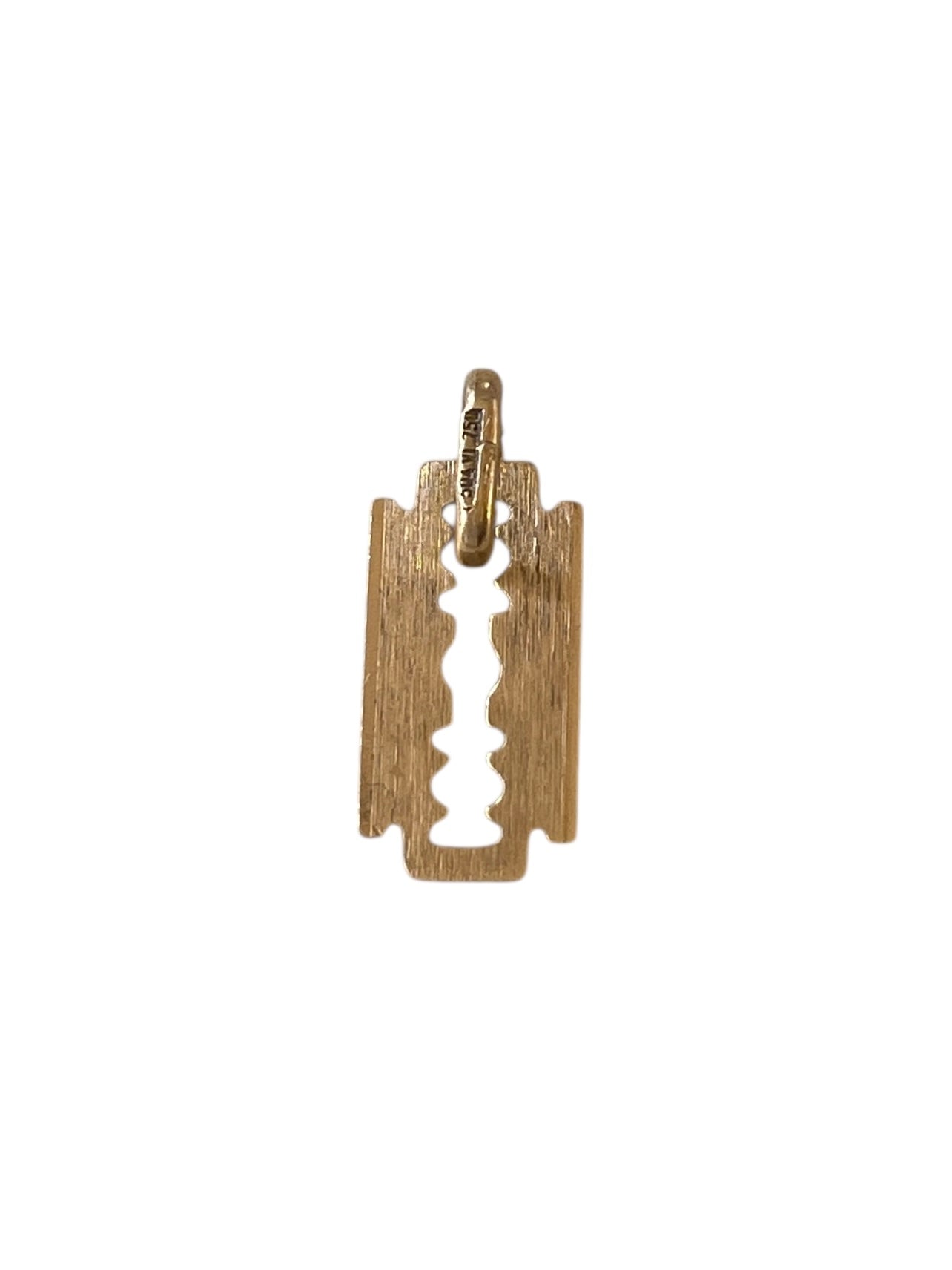 18ct vintage razor blade charm-pendant